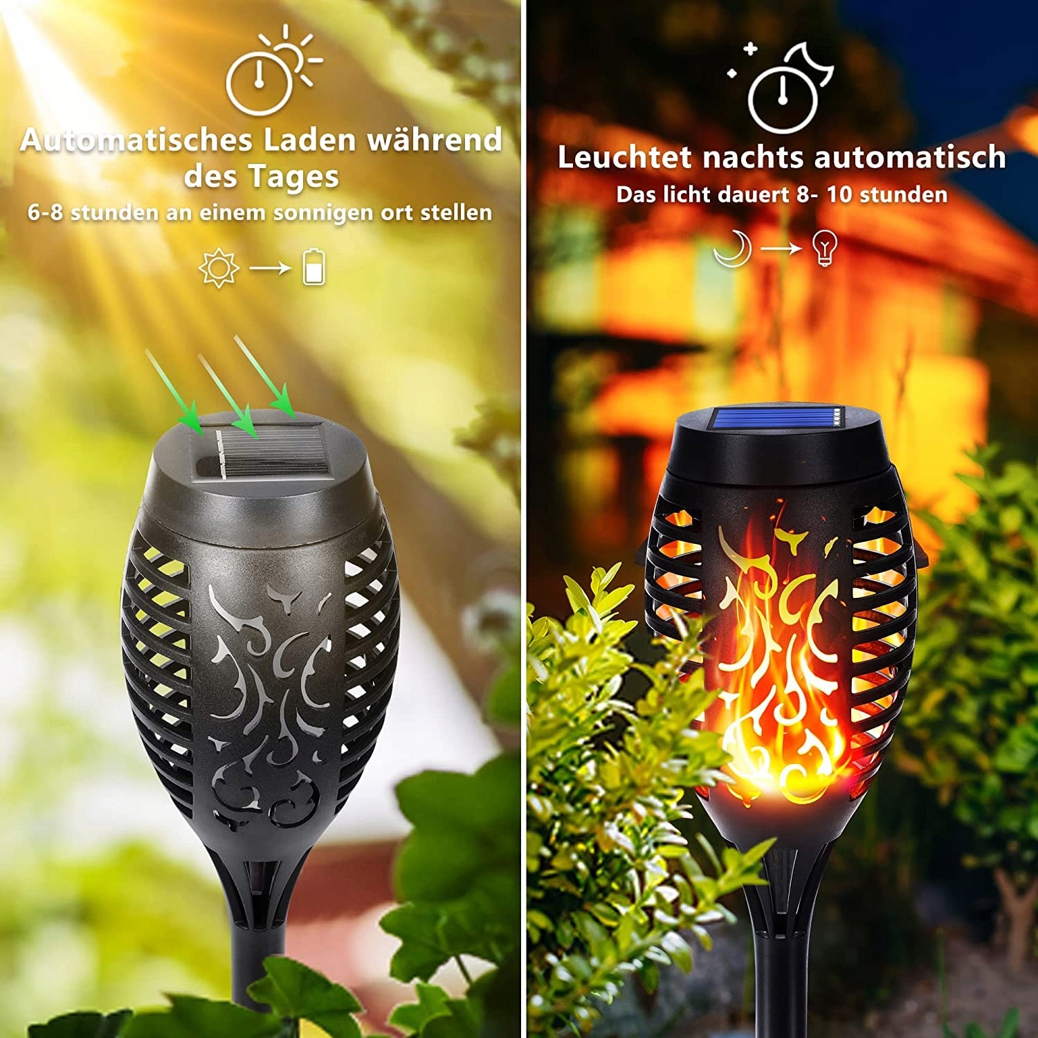 NEXVIN Solarlampy Ogrodowe IP65 Realistyczny Płomień 8 Sztuk — miniatura 2