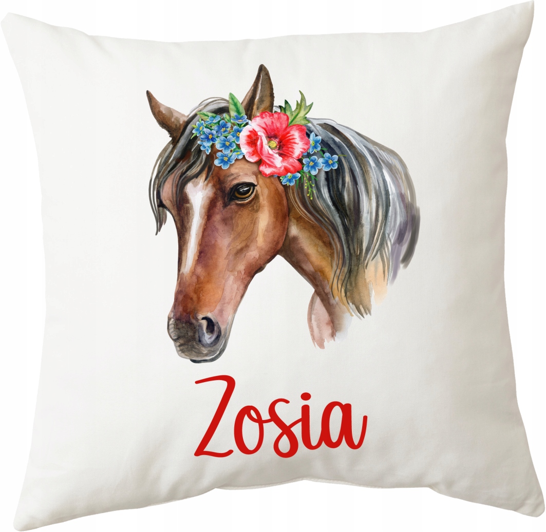 

Poduszka z motywem Koni koń Imię 40x40 cm