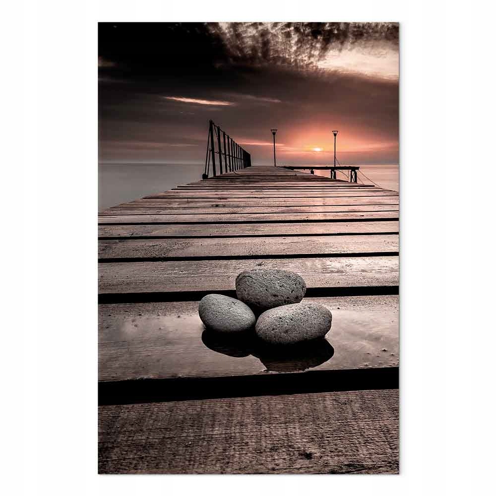 Obraz na plátně Voda Molo Most Západ Slunce Večer 60x90 cm