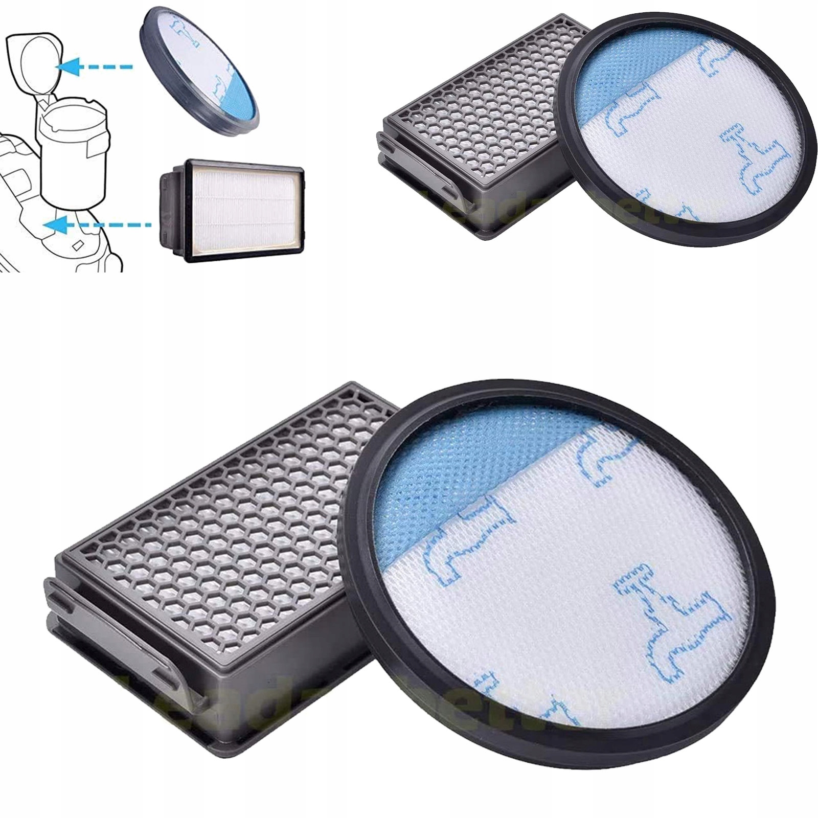 Filtr Hepa zestaw 2 Dla Rowenta Compact Power Cyclonic Odkurzacz