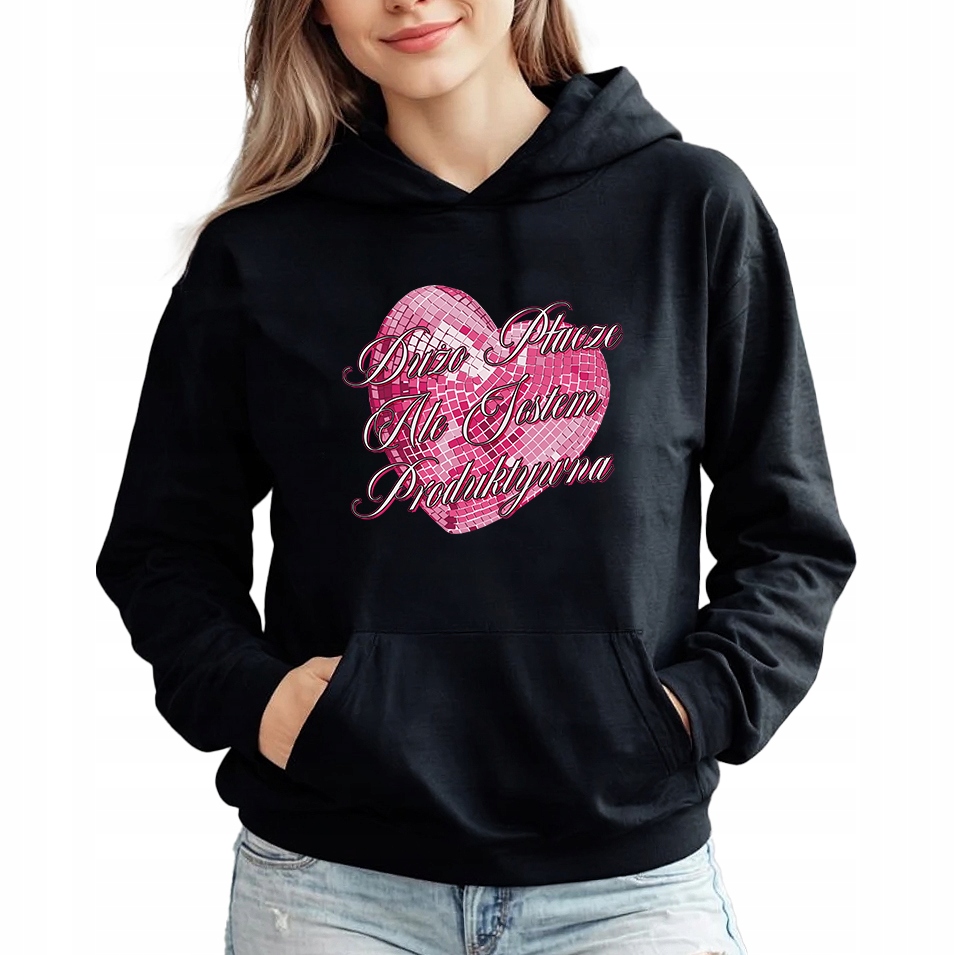 Mikina Černá Kapuce Na Dárek Pláče Ale Jsem Produktivní S