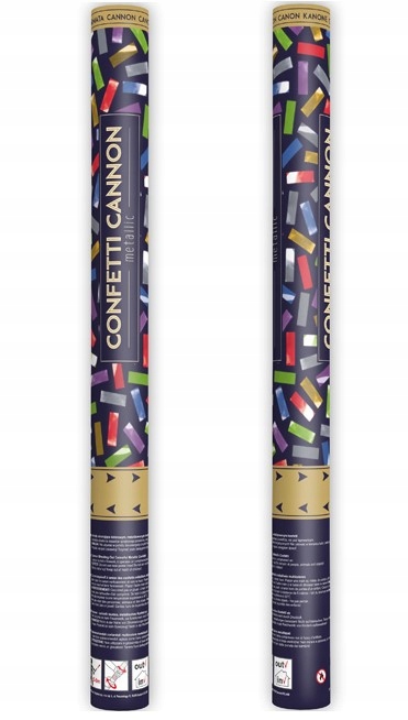TUBA STRZELAJĄCA KONFETTI KOLOROWE METALICZNE PASKI NA URODZINY WESELE 60CM Płeć uniseks