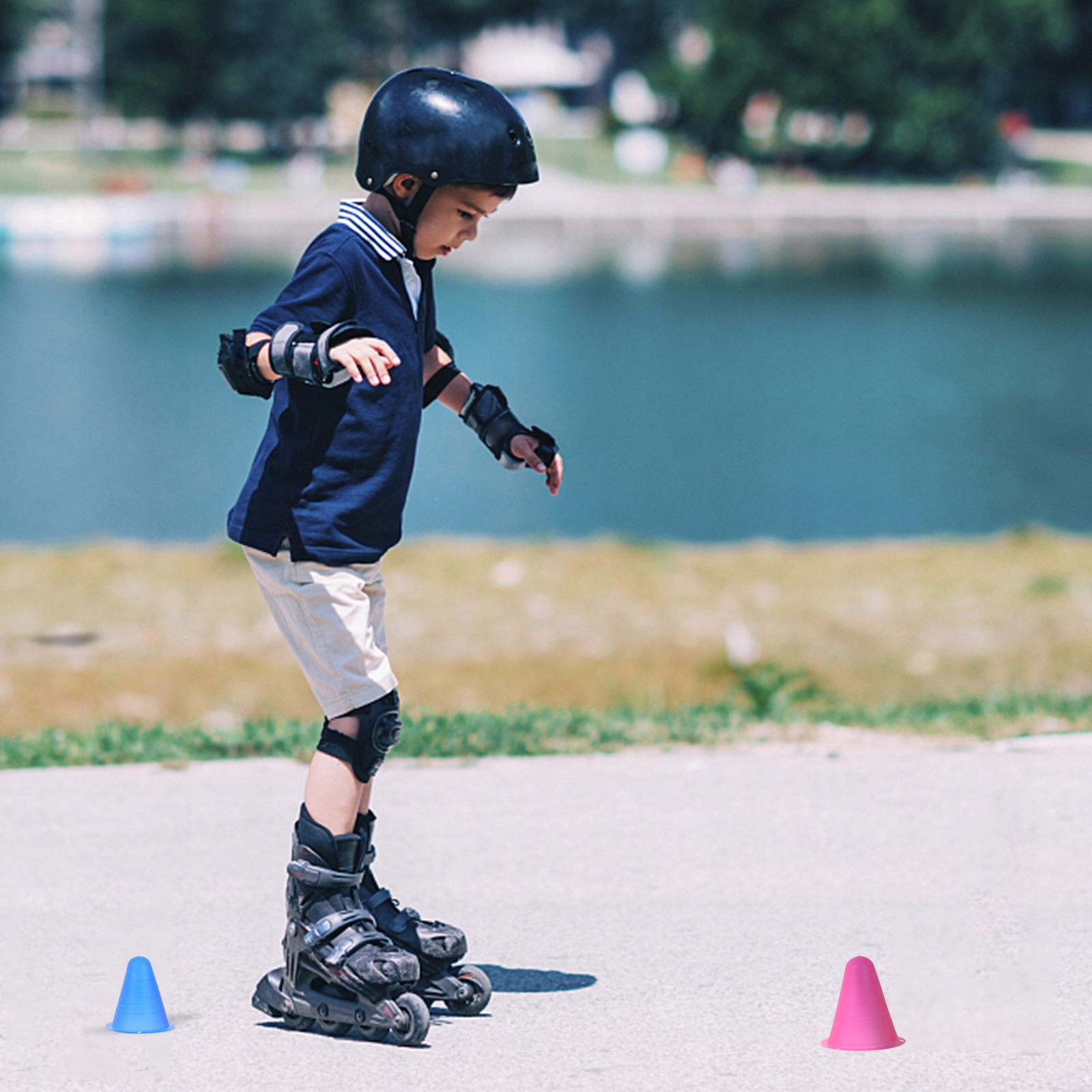 NARZĘDZIA DO TRENINGU SPORTÓW ROLKOWYCH PACHOŁKI ANTYWIATROWEGO PODPORY DROGOWE SŁUPKI DZIECIĘCE Model 12349256256731