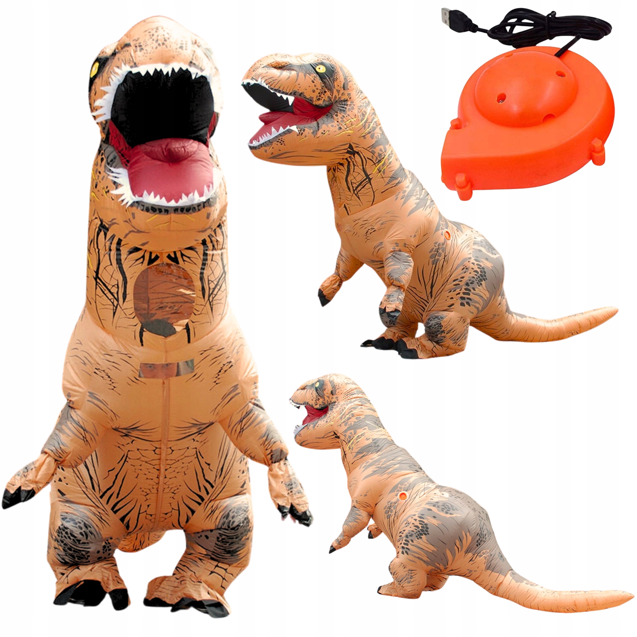Nafukovací Kostým Dinosaurus T-rex Převlek Kostým Na Halloween 150-210 CM