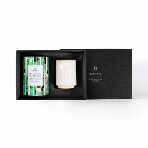 Sada organického čaje Moya & hrnek Josei Matcha Iri Genmaicha 60 g