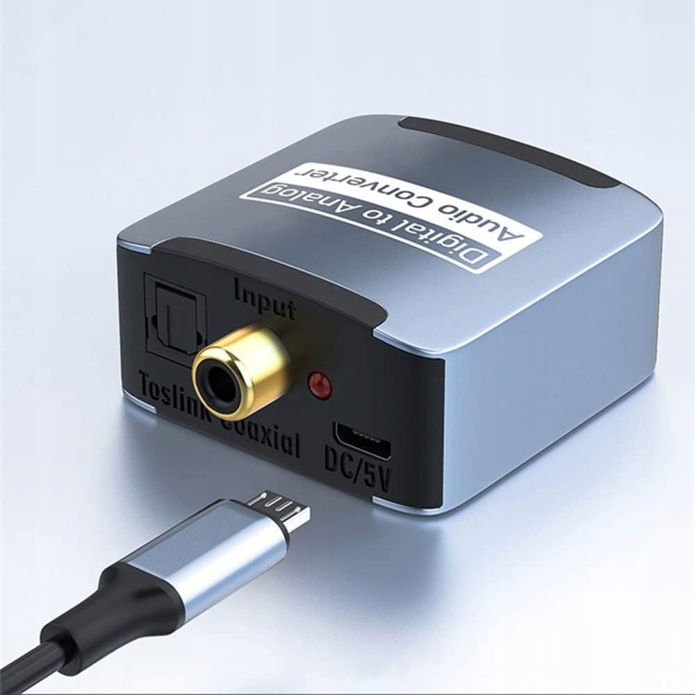 KONWERTER PRZEJŚCIÓWKA DAC ADAPTER OPTYCZNY COAXIAL TOSLINK DO 2x RCA CINCH Model SPDIF