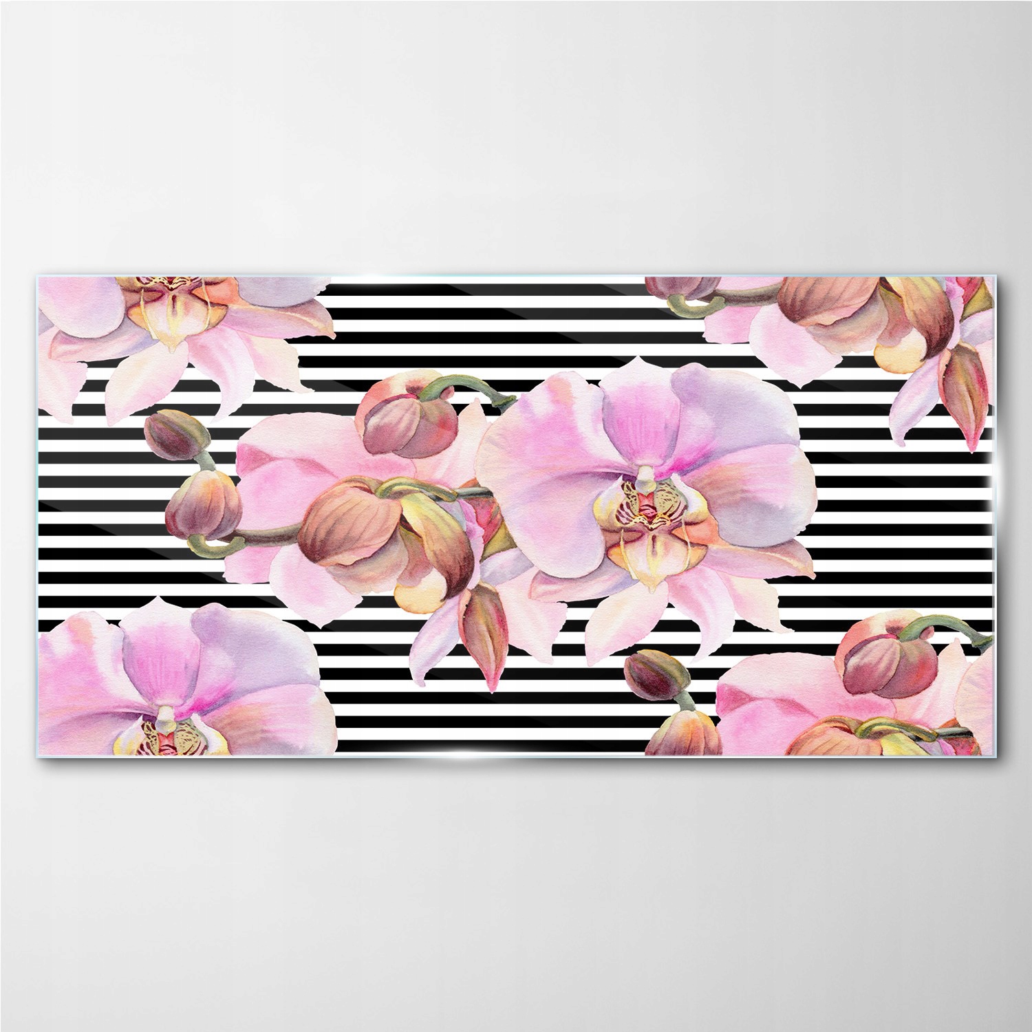 

Foto-obraz szklany Kwiat orchidea paski 140x70 cm