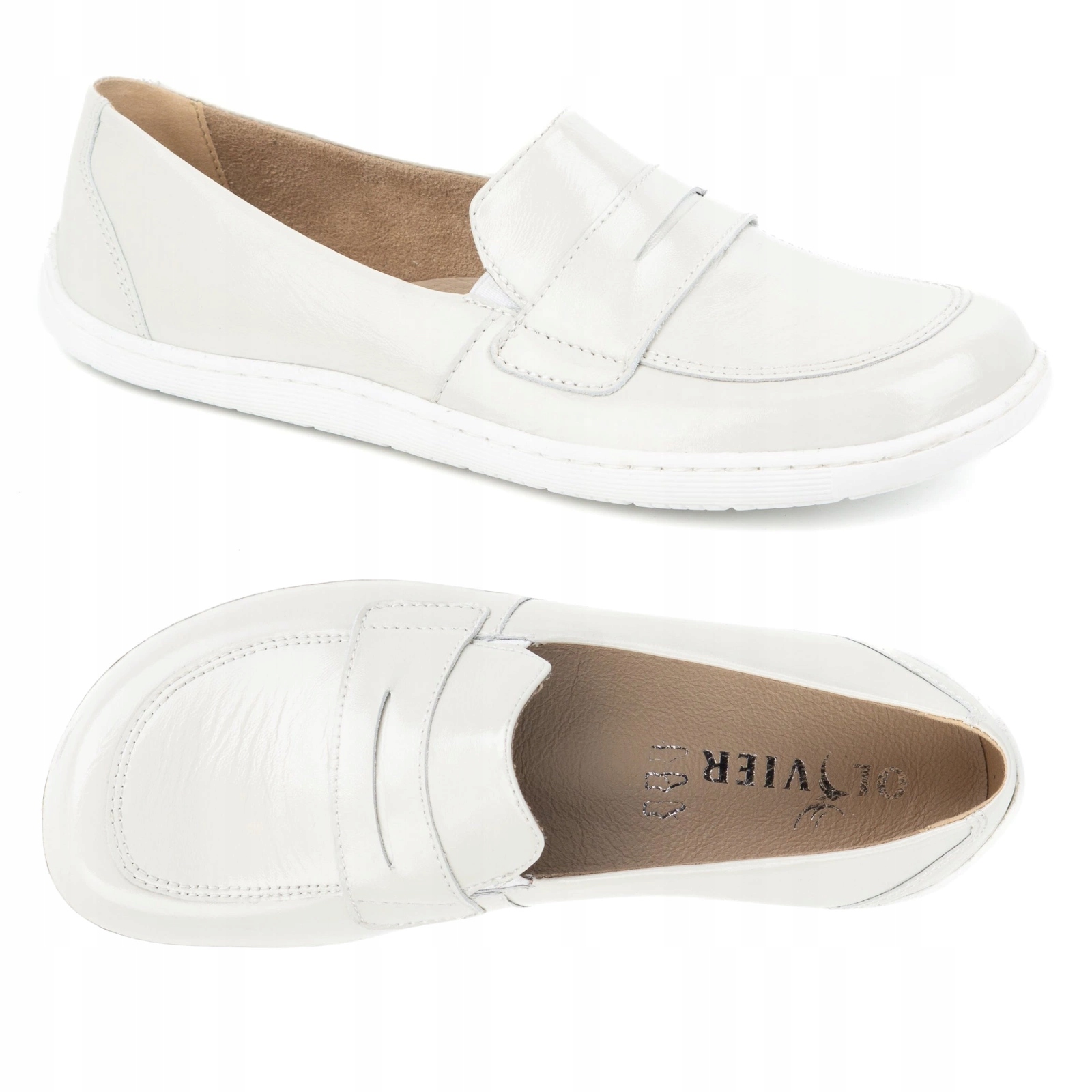 Barefoot Elegantní dámské minimalistické mokasíny 1280 ecru 36