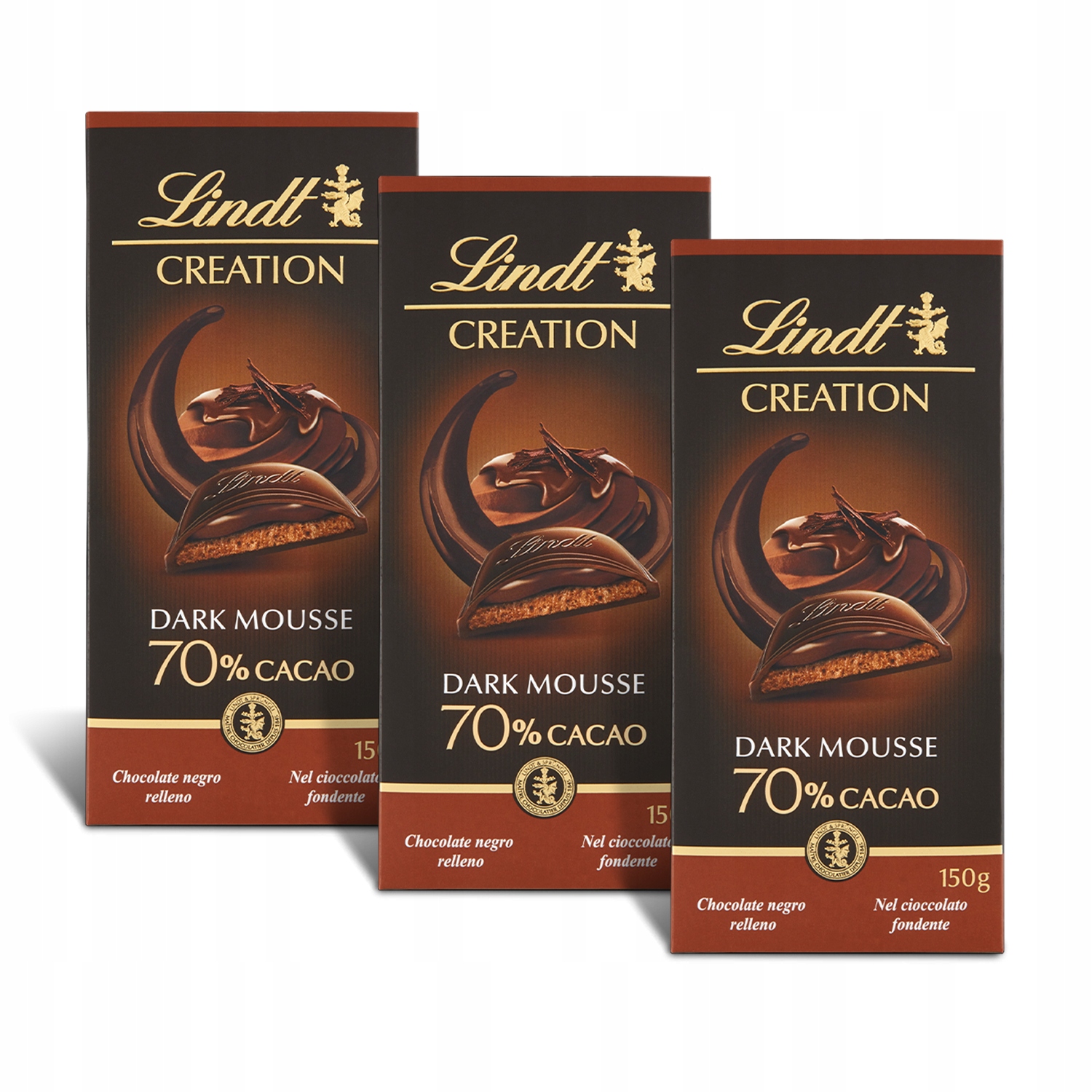 Lindt Creation 70% czekolada gorzka trufla mus czekoladowy 150g x3