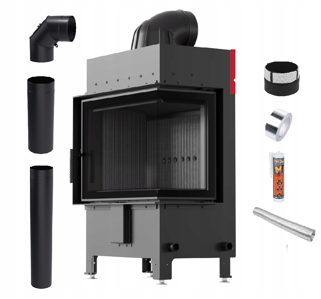 Krbová Vložka Lucy 12 kW Pravá Černá Ocelová Ekodesignová Sada