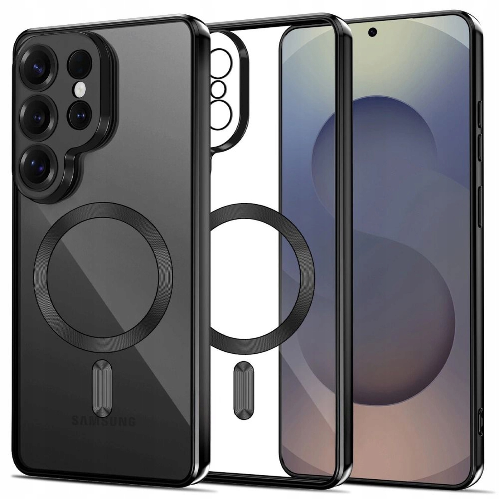 Etui pokrowiec case na Samsung Galaxy S26 Ultra MagFlex przezroczystoczarny