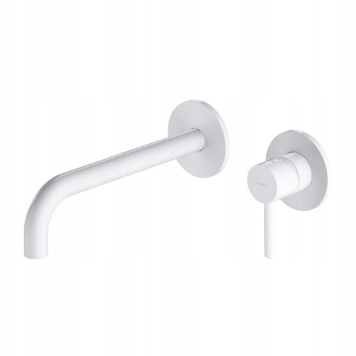 Podomietková Umývadlová Batéria S Dlhým Výtokom, Biela Matná Omnires