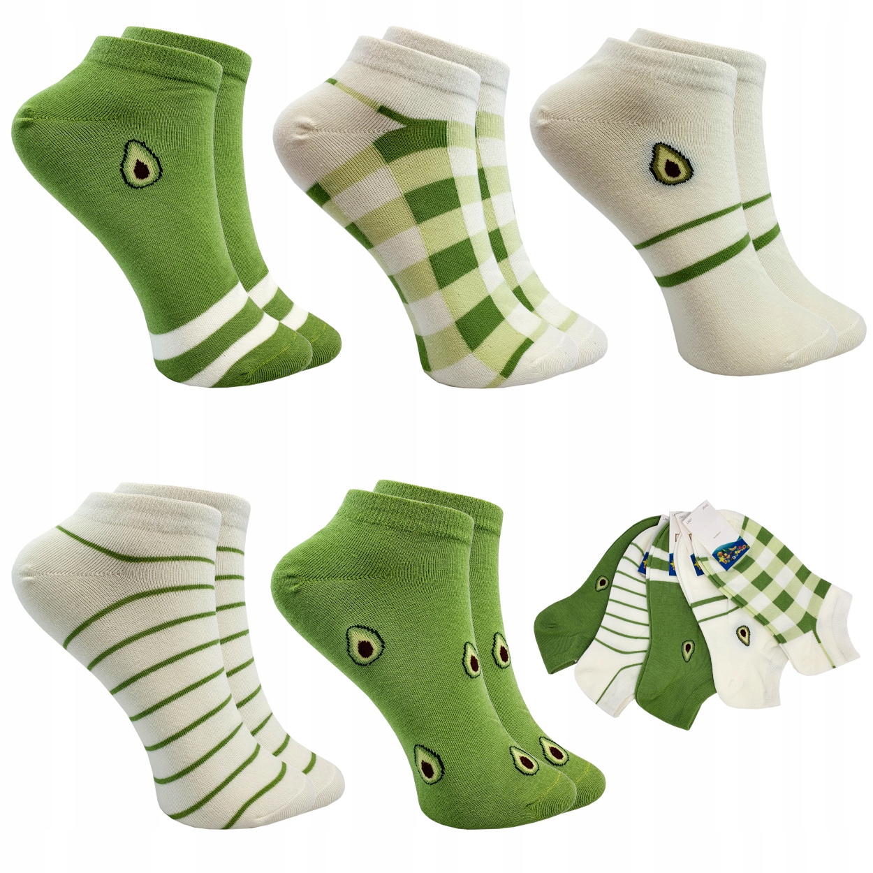 

5PAR Stopki Damskie Kolorowe Bawełna Premium Socks
