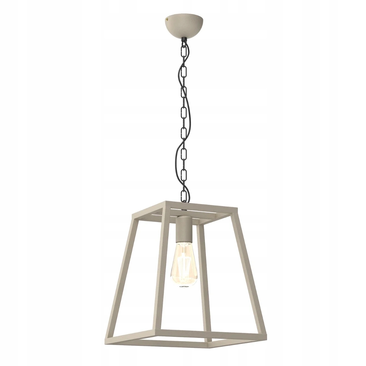 Závesná loftová lampa krémová geometrická s reťazou do jedálne Luminex