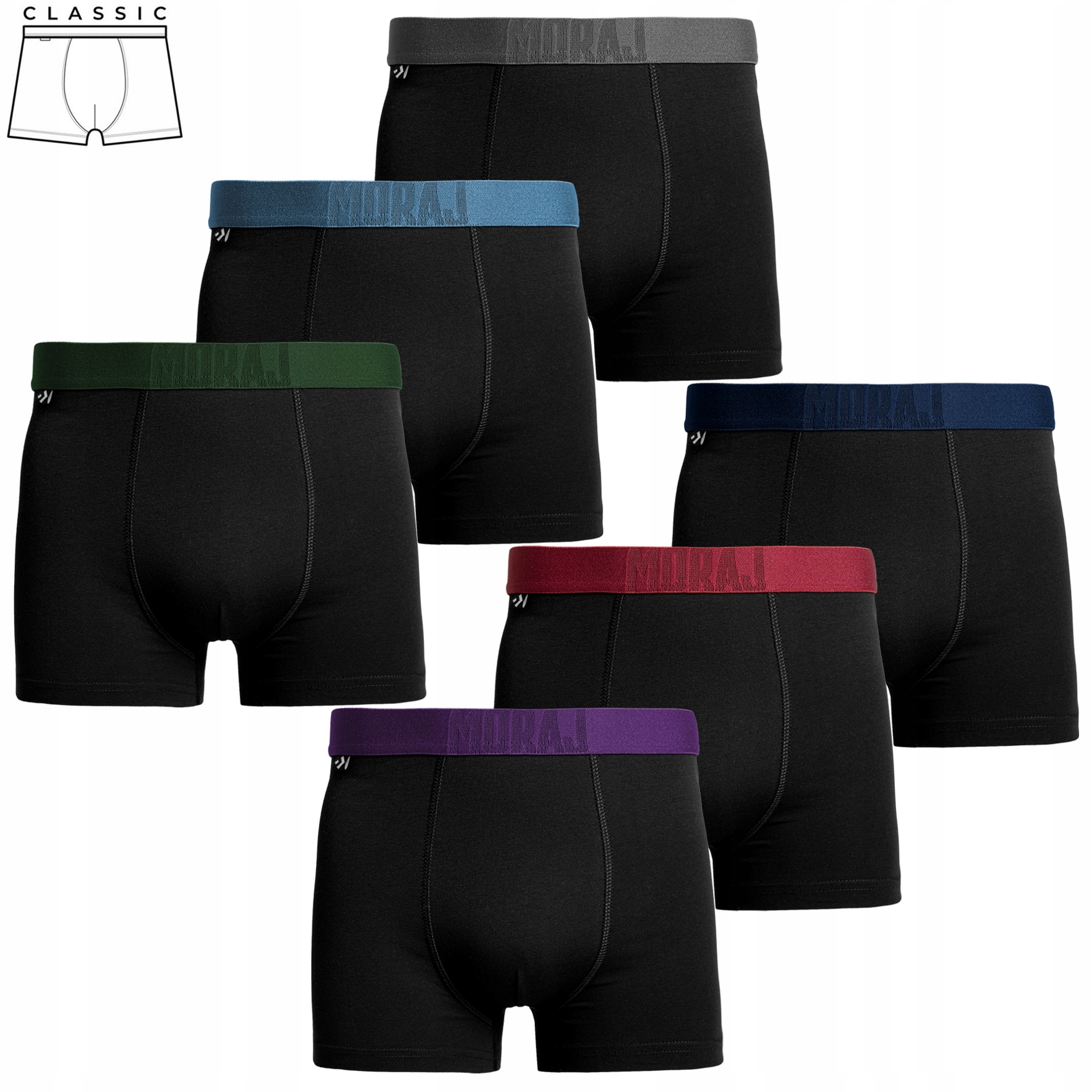 Pánské Bavlněné Boxerky Slipy Moraj Bavlna Česané 6 Ks Velikost XL