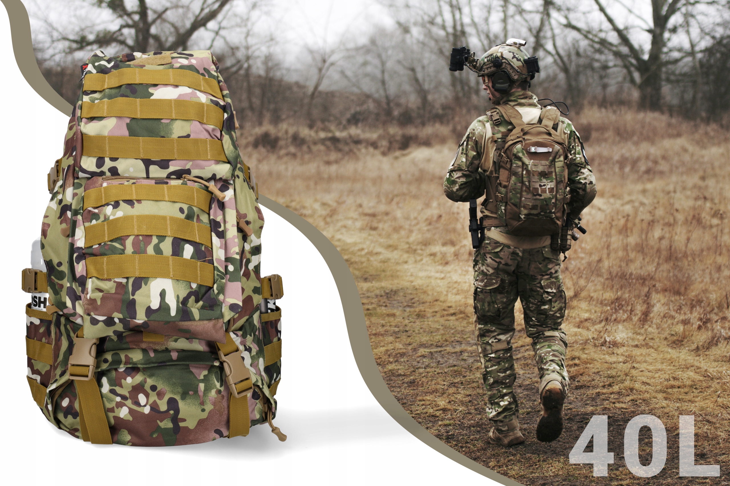 PLECAK TAKTYCZNY TURYSTYCZNY WOJSKOWY XTECH ZIELEŃ Liczba komór 1