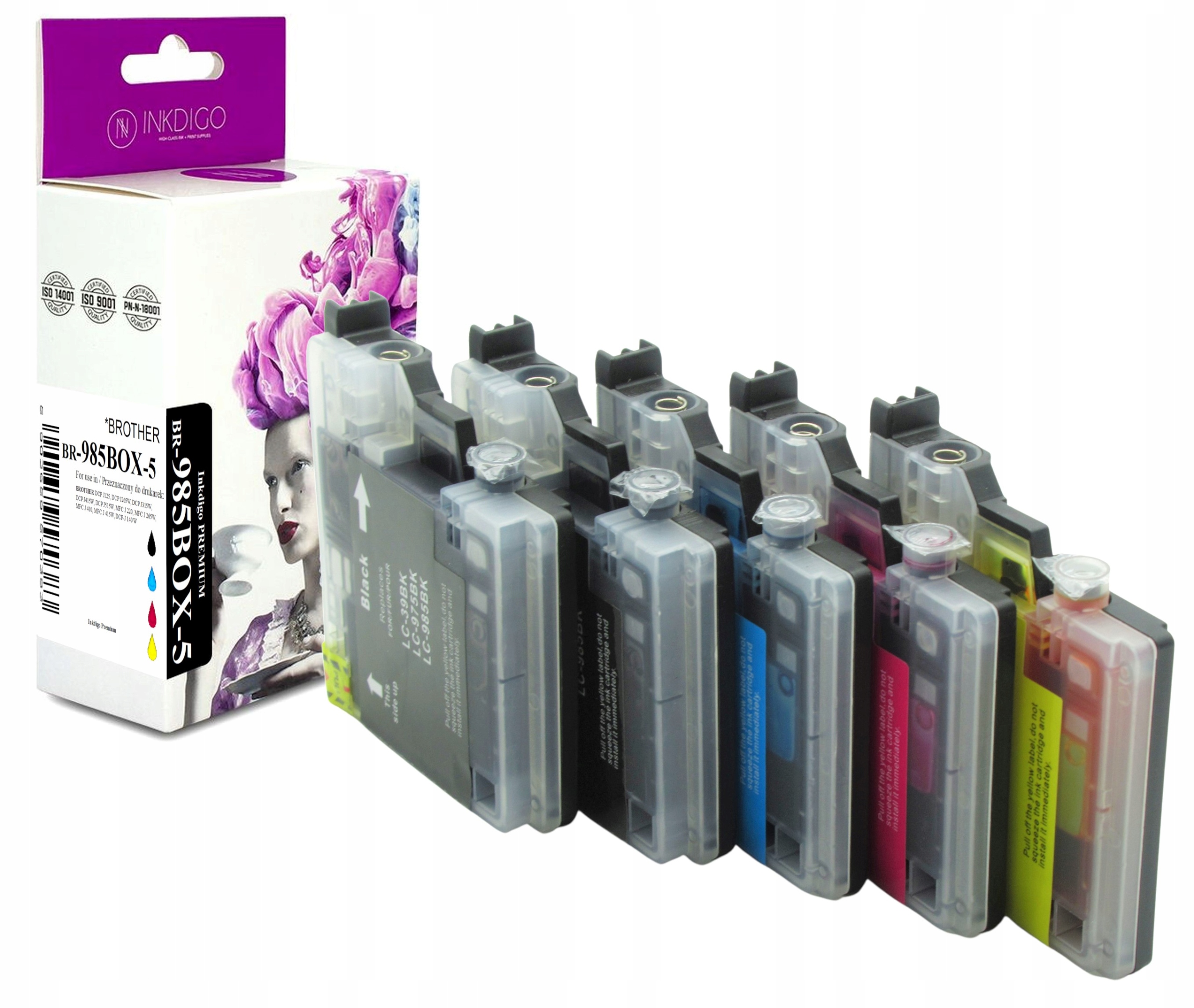 

5x Tusze Do Drukarki Brother LC985 DCP-J125 J315W