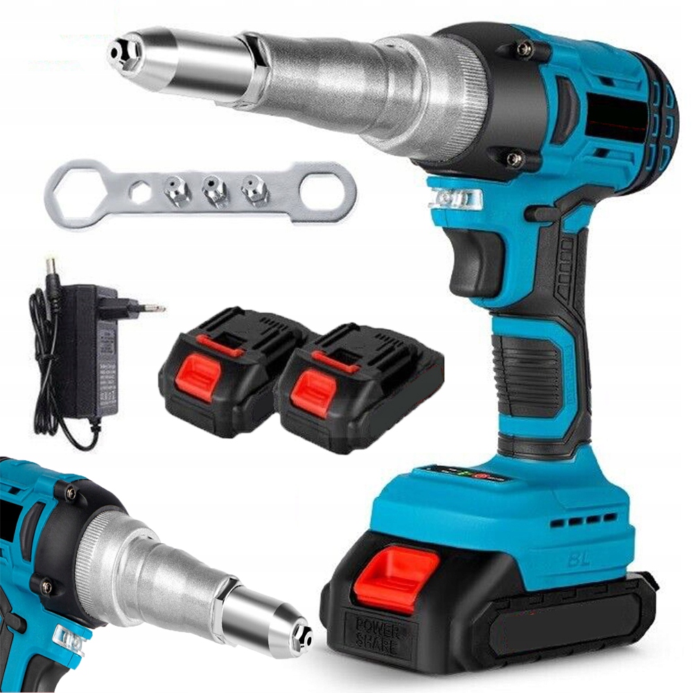 Elektrická Nýtovací Pistole S Automatickým Nýtovačem Z 2×AKU