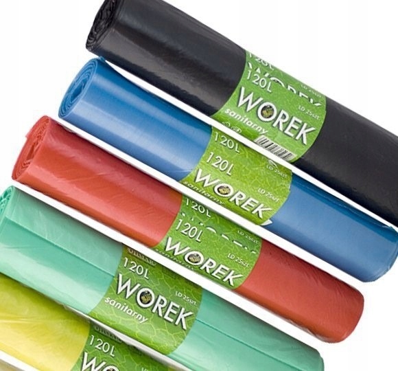 

Worki na śmieci 120l x 25szt niebieskie Mocne