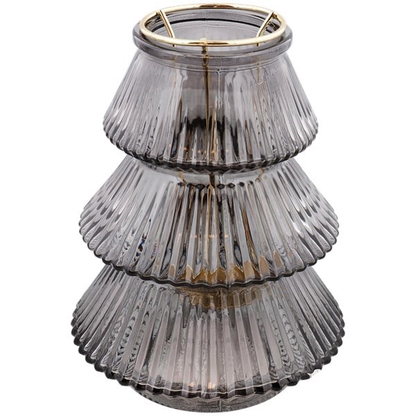 ŚWIECZNIK do PODGRZEWACZY TEALIGHT CHOINKA SZARY