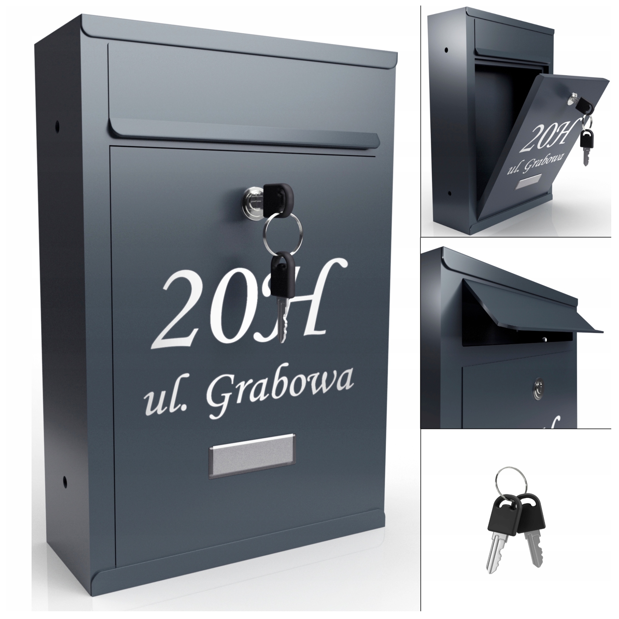 Poštovní Schránka S Číslem Domu Poštovní A4 Antracit RAL7016 Vzory