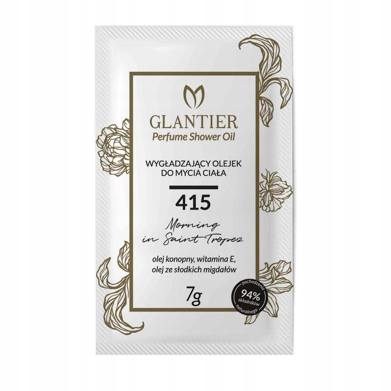 Glantier 415 - Olejek Do Mycia Ciała Wygładzający Dla Niej - próbka 7ml Stan opakowania oryginalne