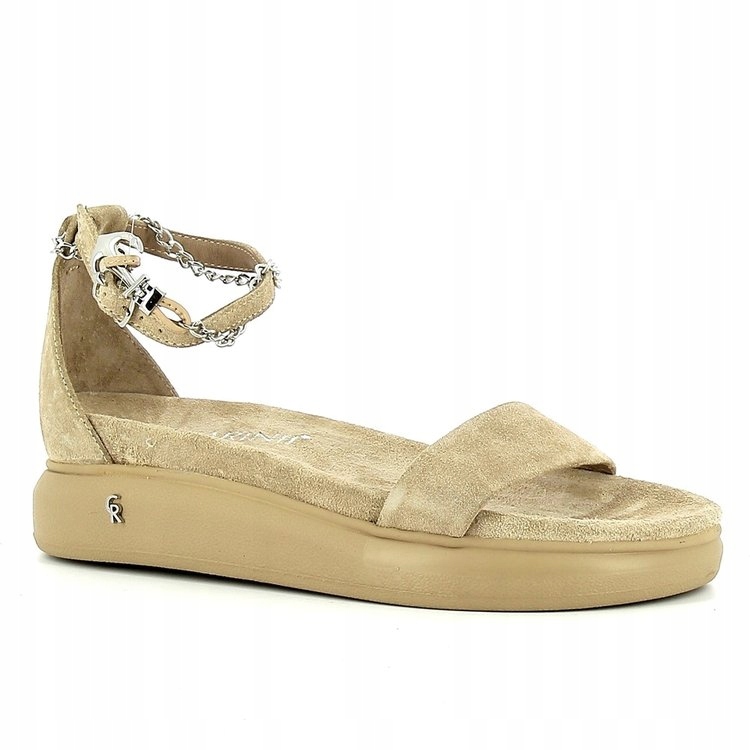 CARINII B7696 SANDAŁY PŁASKIE SKÓRA BEŻOWE 37