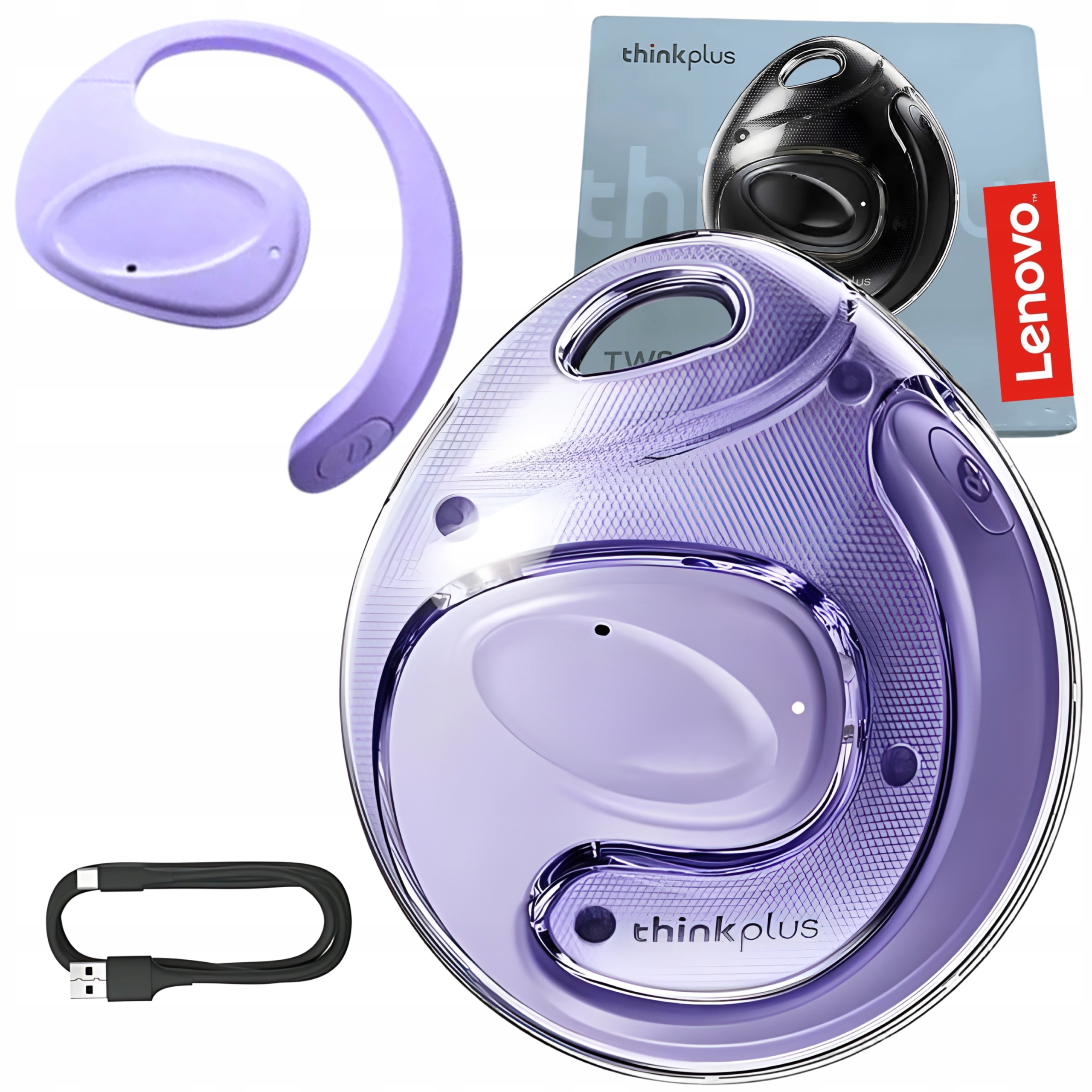 Słuchawki Bezprzewodowe Zauszne Lenovo X15 Pro Fioletowe wrzosowe