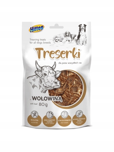 5 x Hilton masové pamlsky s hovězím masem 80 g pro psa