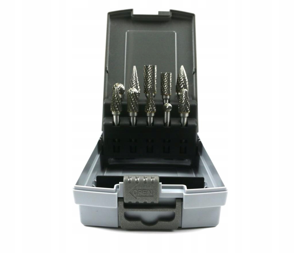 Zestaw frezów z węglika wolframu do stali 10 szt Waryński