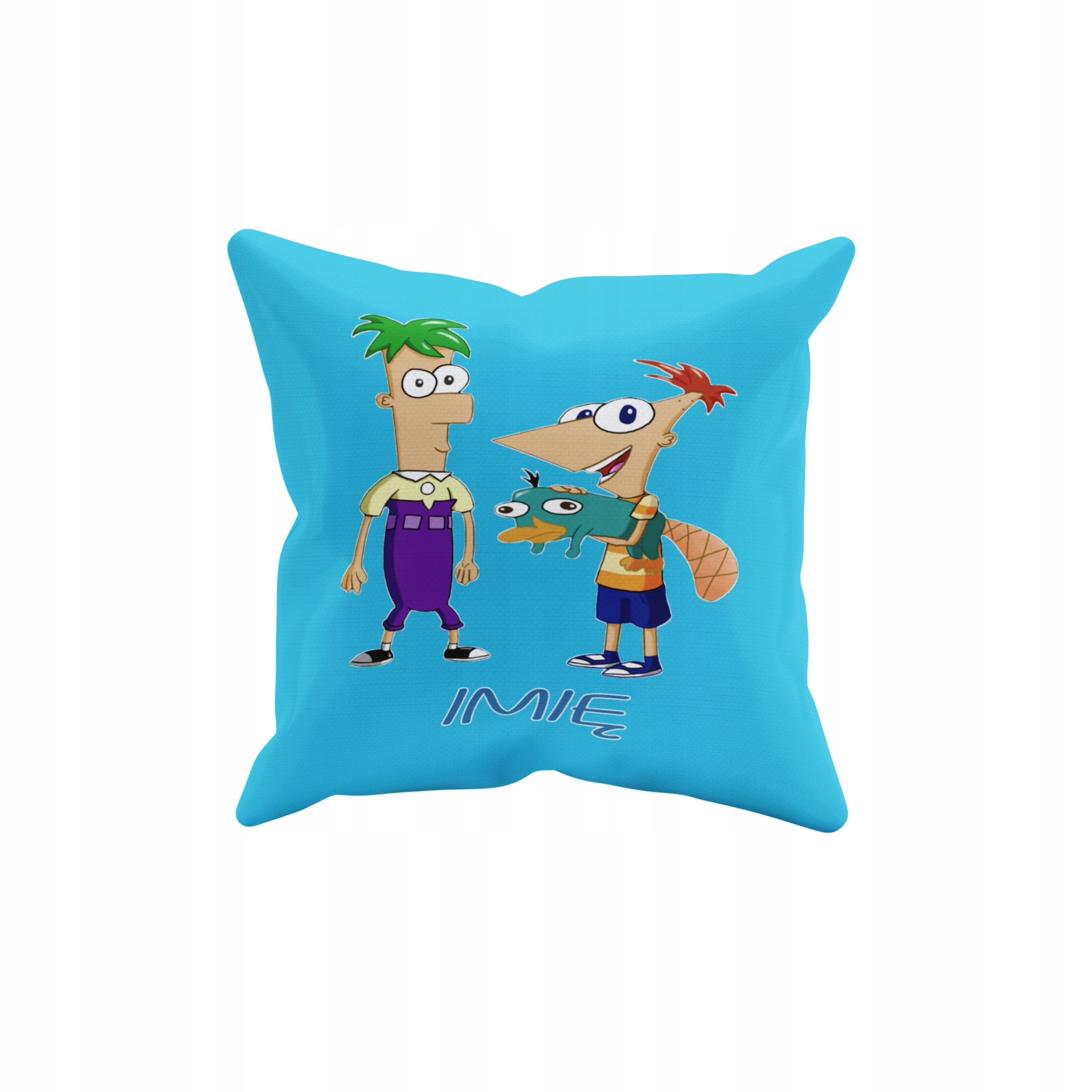 POSZEWKA NA PODUSZKĘ JAŚKA DO PRZEDSZKOLA FINEASZ I FERB E + IMIĘ GRATIS Waga produktu z opakowaniem jednostkowym 0.5 kg