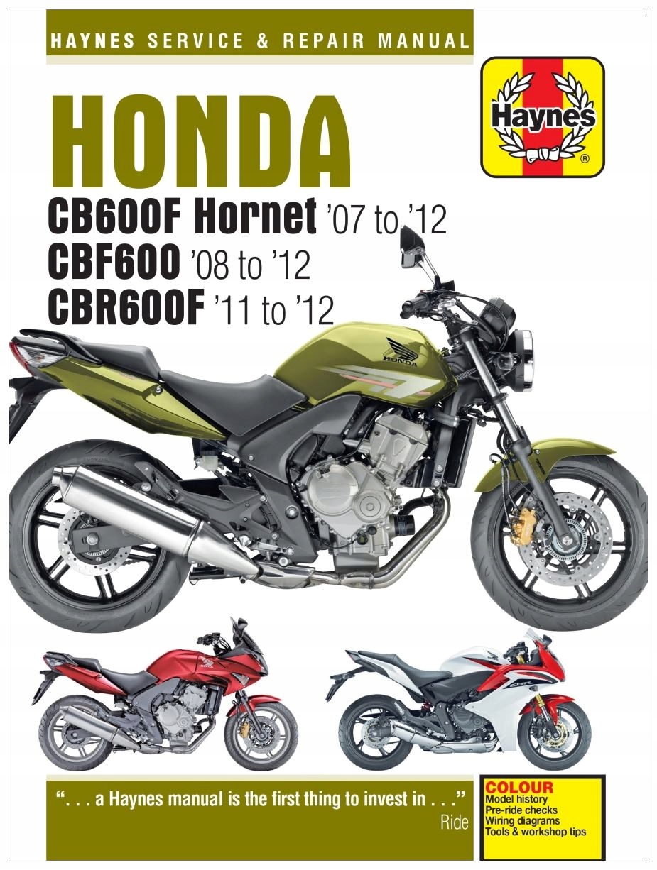 Honda CB600 F Hornet (2007-2012) instrukcja napraw Haynes 24h