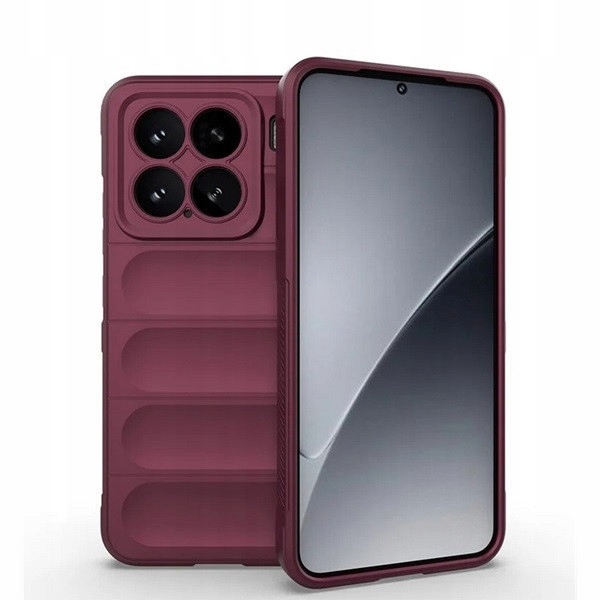 Xiaomi 15, Etui silikonowe, średnio odporne na uderzenia, wzór 3D, bordowe