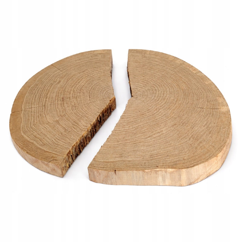 Dřevěné pláty kousky Dub bez kůry 47-53/4 cm v kusech pod pryskyřicí