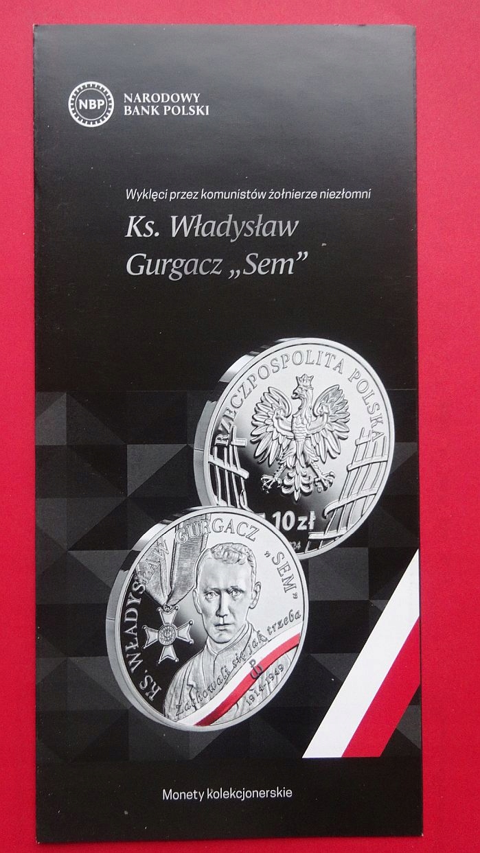 Folder 10 zł 2024 KS.WŁADYSŁAW GURGACZ 