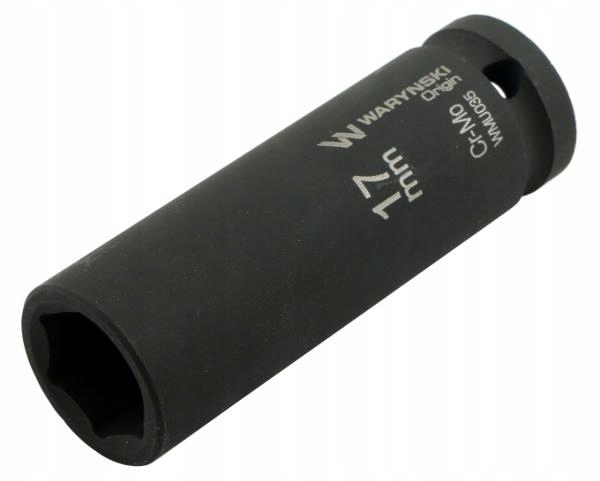 Nasadka udarowa sześciokątna długa 1/2". 17 mm. CrMo. Din 3129. Waryński