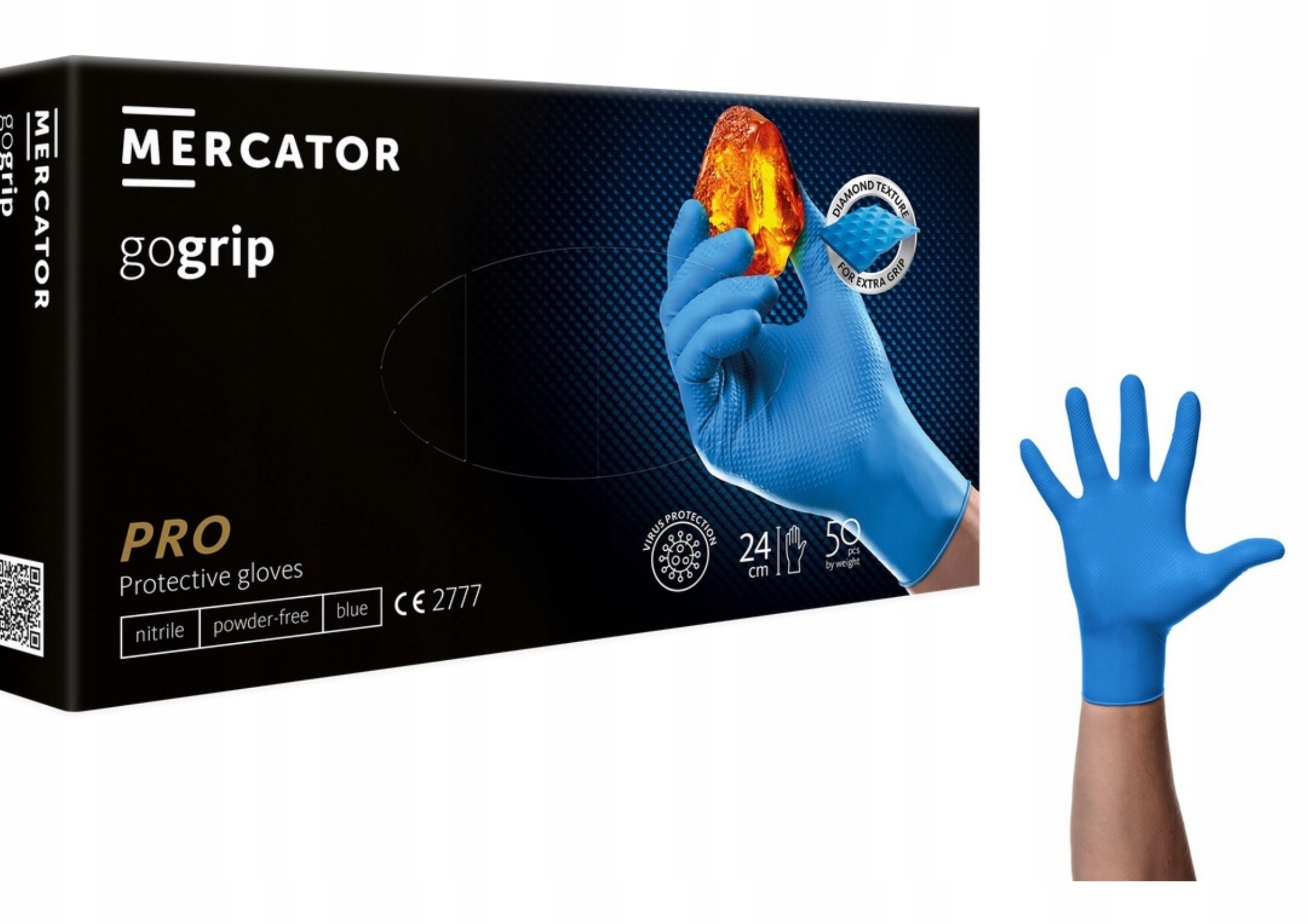 

Rękawiczki Nitrylowe Gogrip Powergrip S Mocne