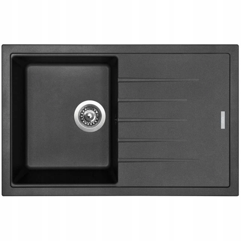 Sinks Sinks Best 780 Czarny Metalblack zlewozmywak granitowy z ociekaczem syfon