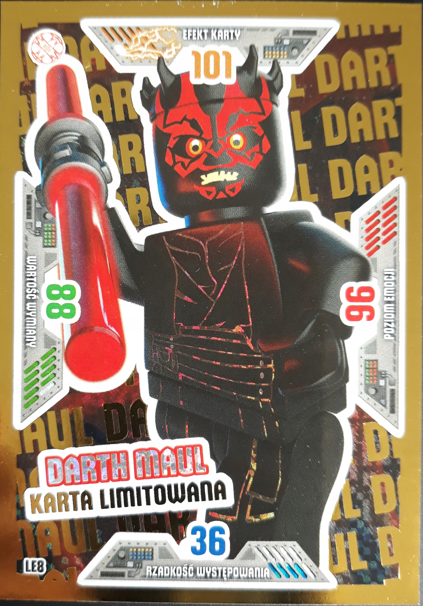 Karta LEGO STAR WARS Seria 2 Darth Maul LE8