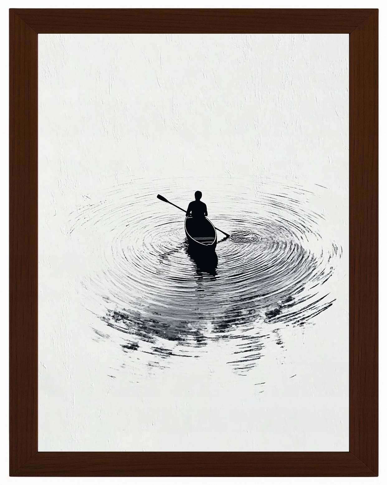 Plakát Rámeček Dřevo Grafika Asie Japonsko Sumi-e Voda Loď 60x80