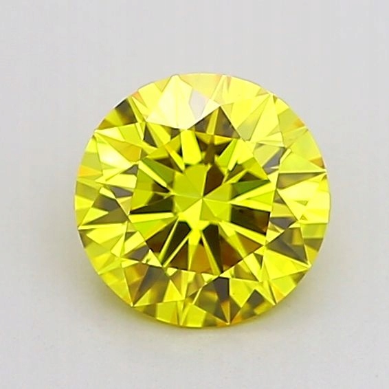 Diament laboratoryjny kolorowy 1.02ct ROUND Fancy Vivid Yellow IF (IGI)