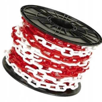Výstražný Řetěz Bílo-červený 10 mm, Role 20 mb