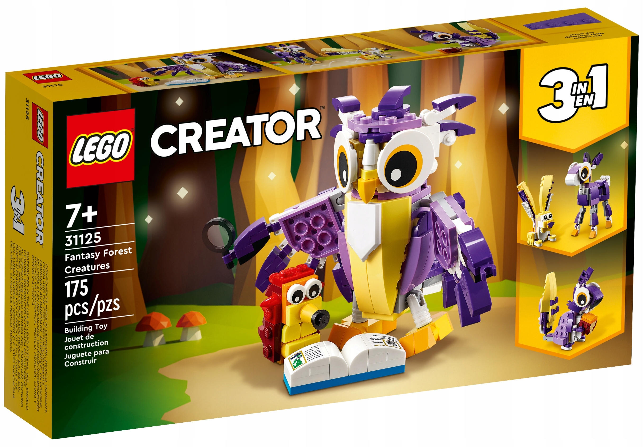 Lego Creator 3W1 Fantastyczne leśne stworzenia 31125 dla dzieci klocki