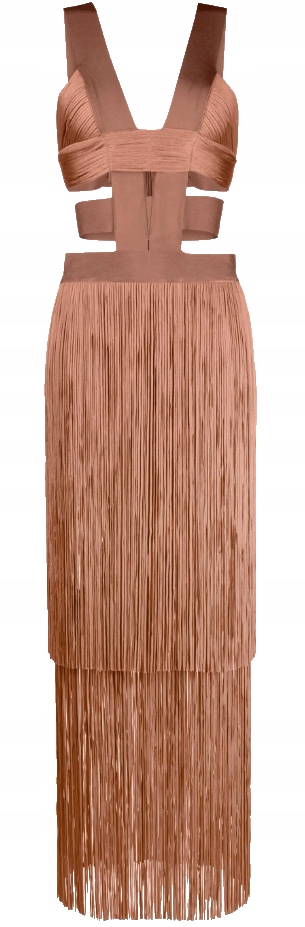 Herve Leger Šaty bez rukávů s třásněmi rL