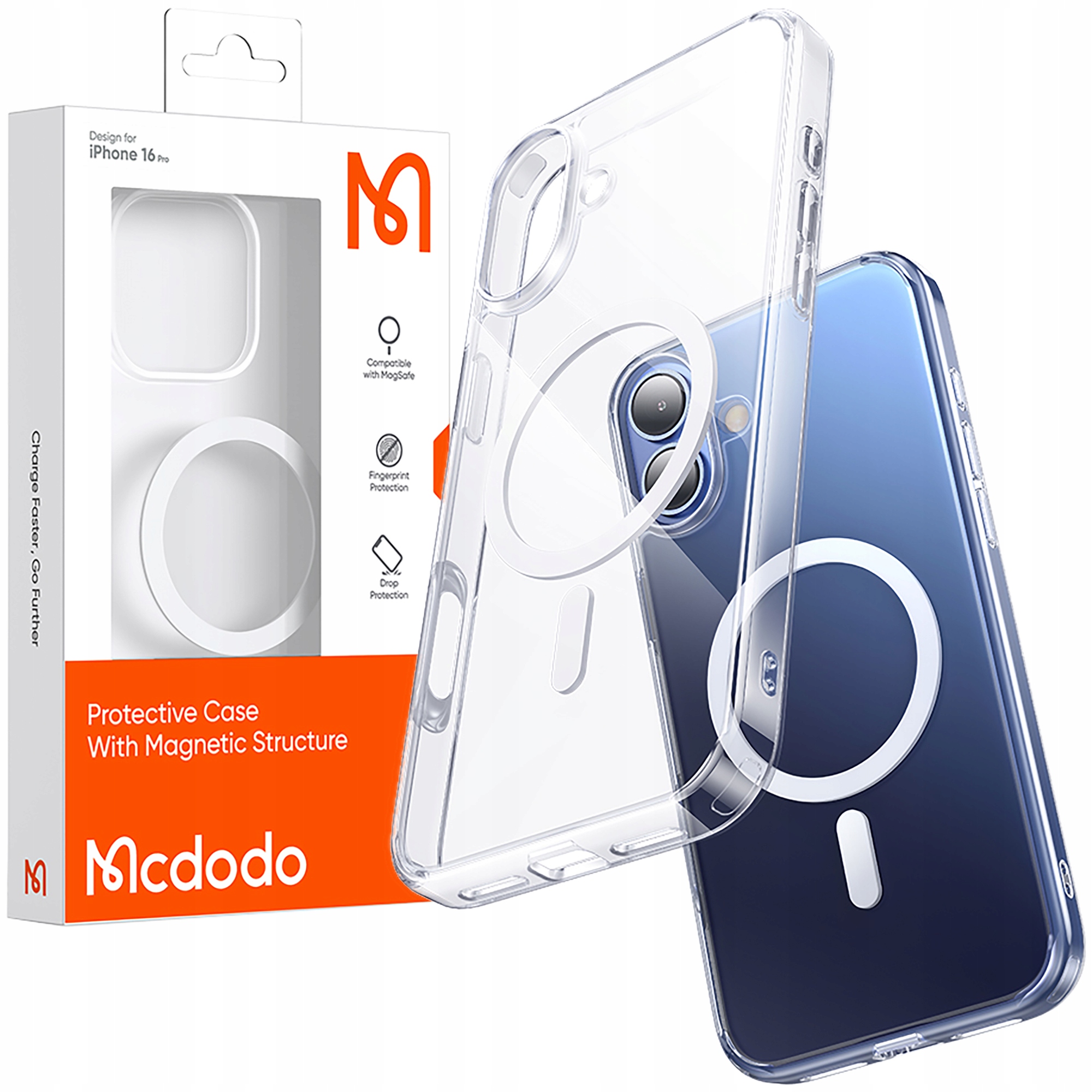 Etui Mcdodo Magnetyczne Clear Case do iPhone 16 Plus Wzmocnione MagSafe