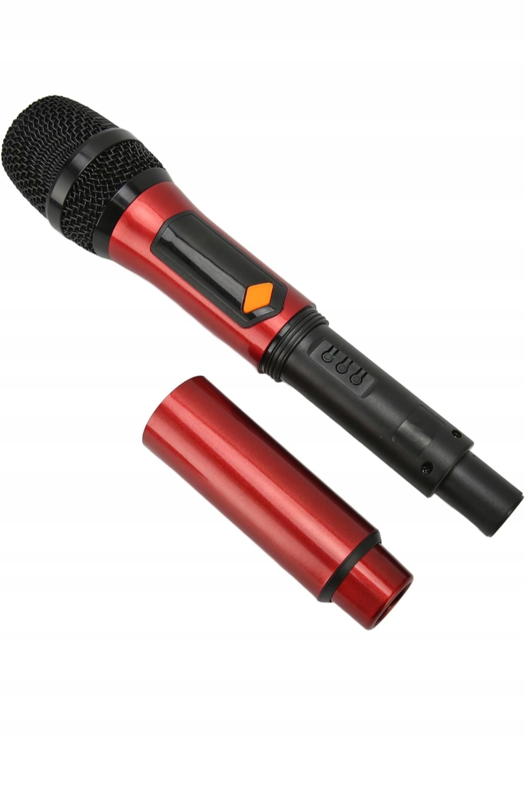 AVEEK Mikrofon Bezprzewodowy Zestaw 24GHz Karaoke Śpiew Szary Czerwony — miniatura 12
