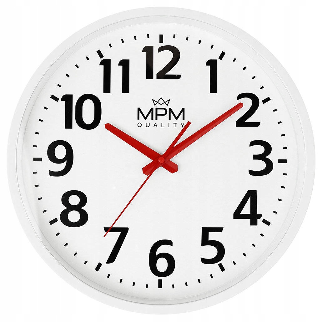 Čitelné Bílé Nástěnné Hodiny Mpm E01.4205 35 cm