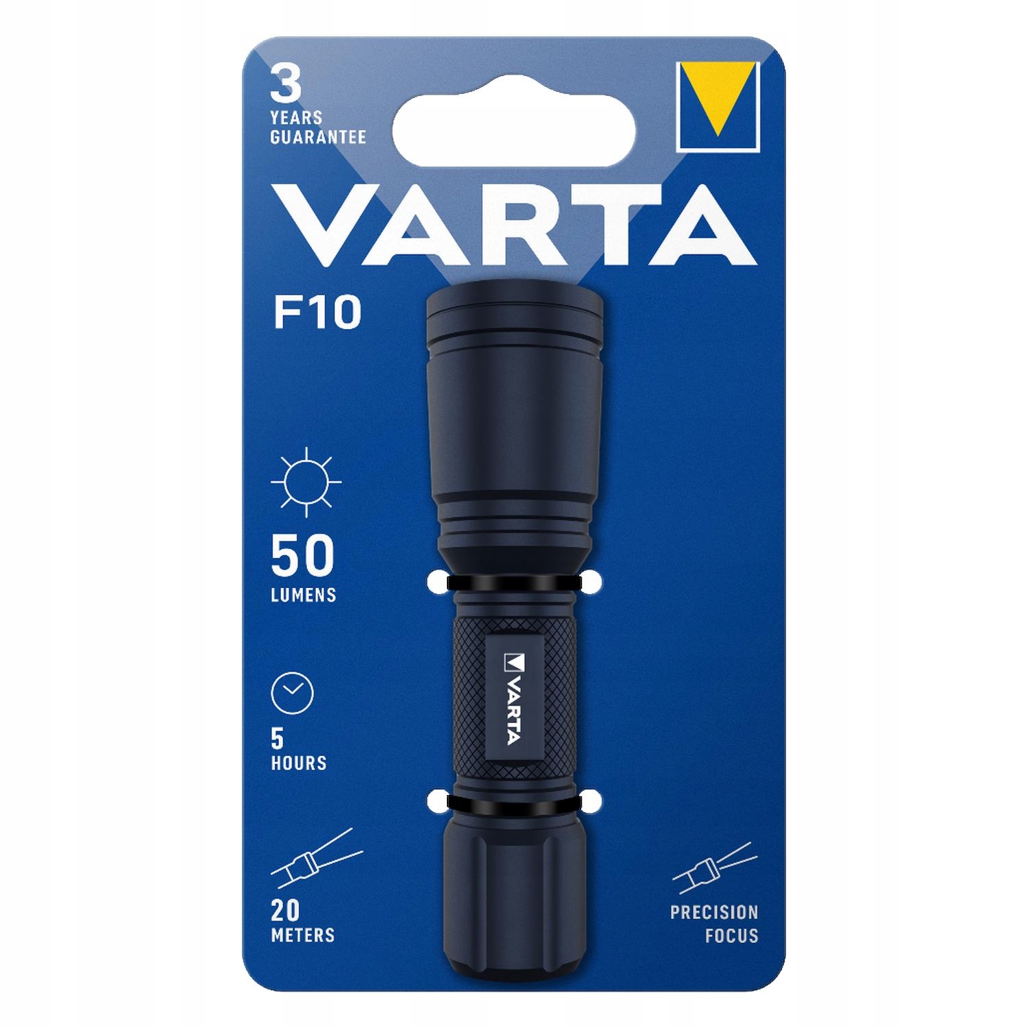 Varta F10 Turystyczna ręczna latarka Led wodoodporna IPX4 na baterie 250lm