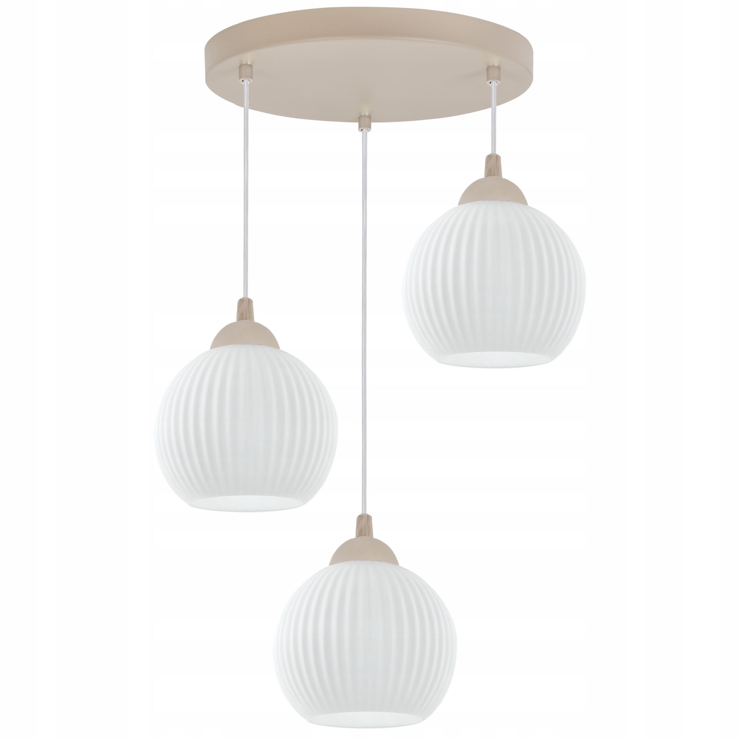 Závěsná Stropní Lampa Lustr Riffle Béžová, Bílé Koule Do Kuchyně Jídelny