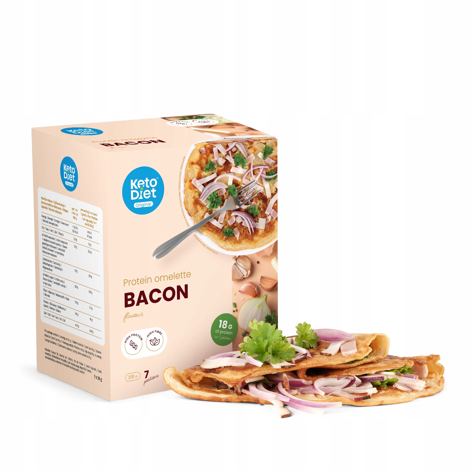 Levně KetoDiet proteinová omeleta příchuť slanina (7 porcí)